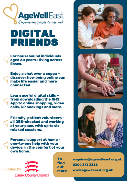 poster detailing Age Well East's Digital inclusion initiative