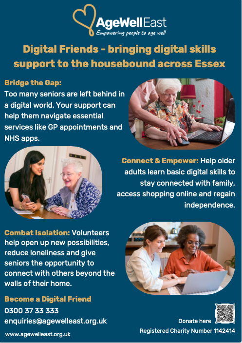 poster describing help offered by Agewell East for digital services