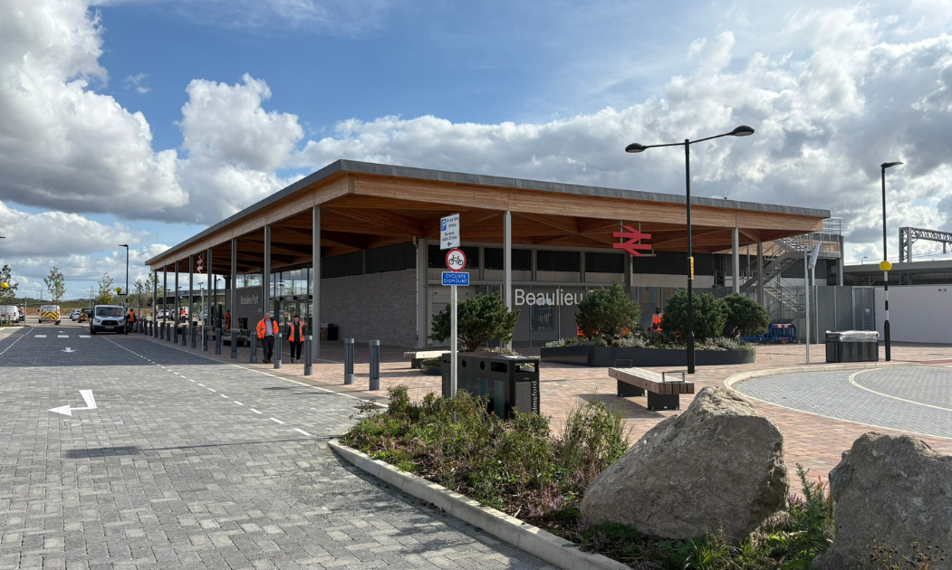 Landscape shot of train station