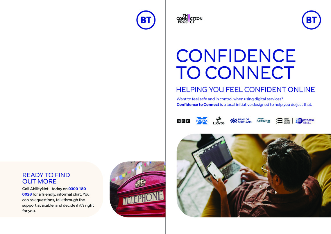 leaflet describing a service provided to give digital services lessons at home