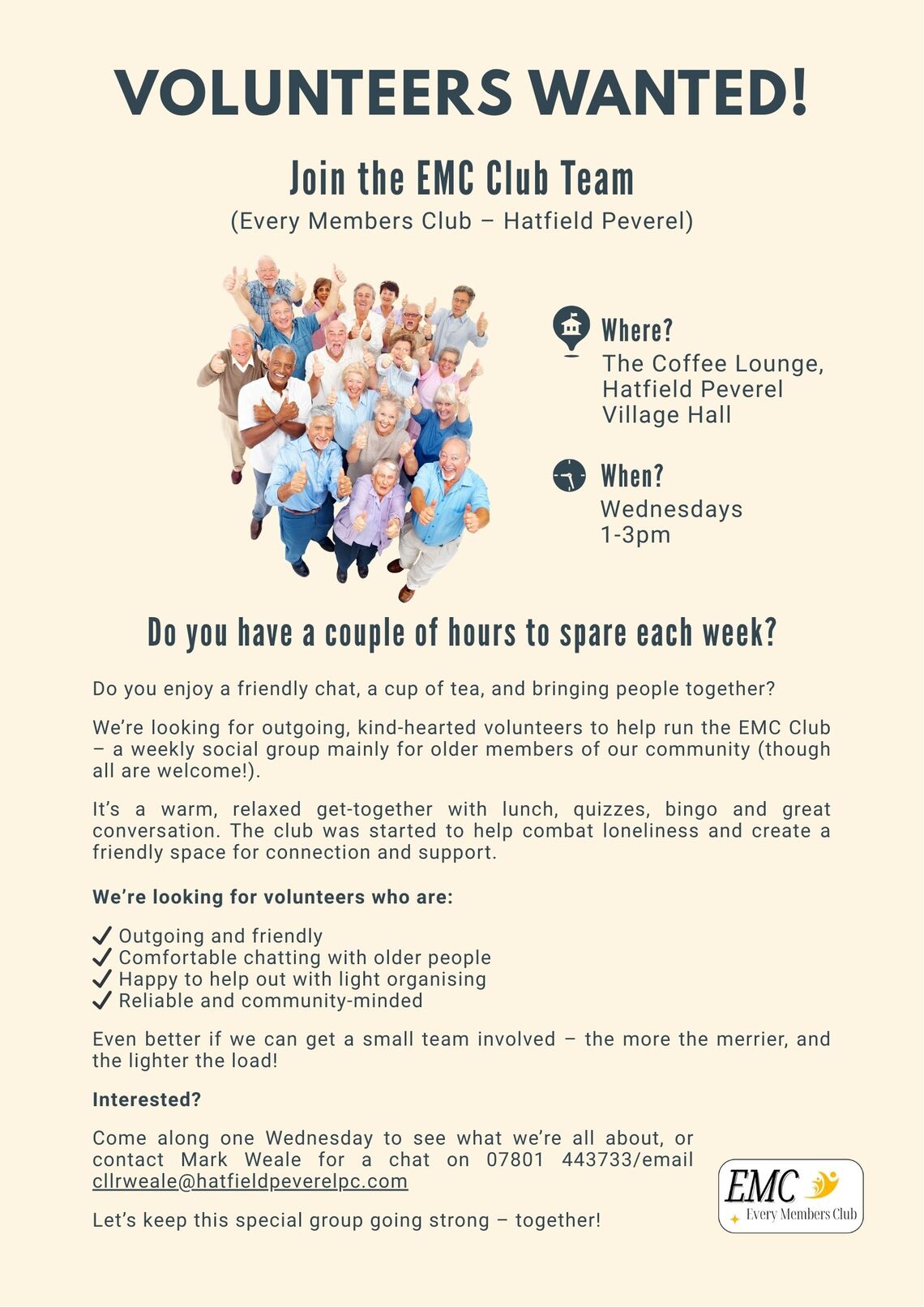 EMC volunteer notice