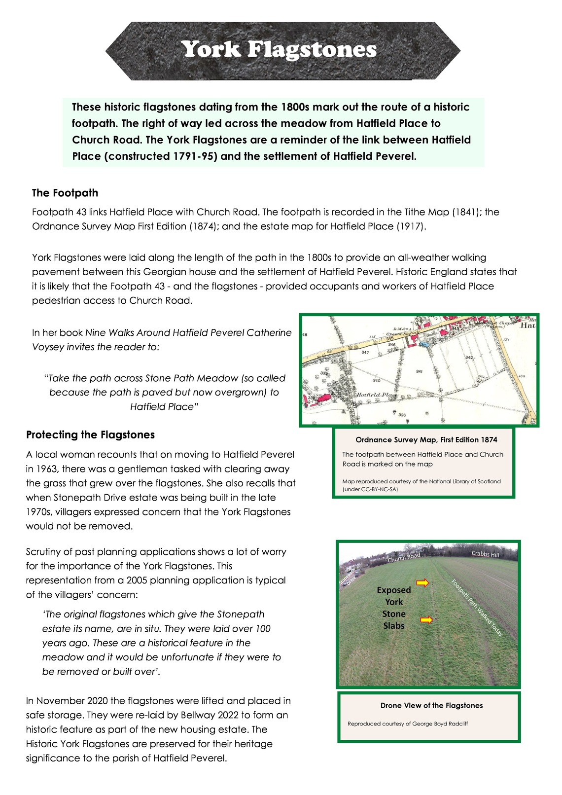 Image of the information on the flagstone path - also available in PDF by clicking the link below the image