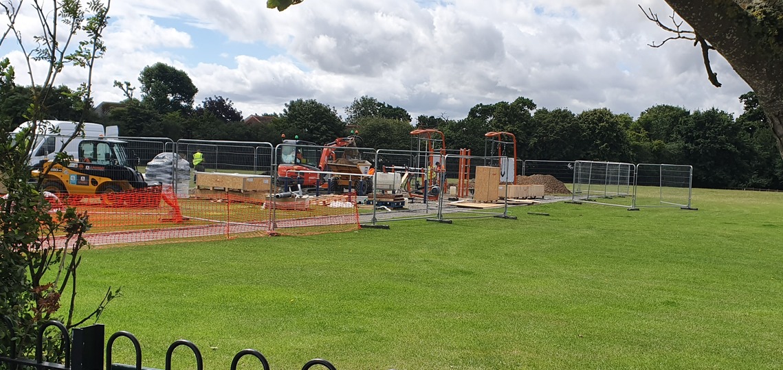 Outdoor gym construction works