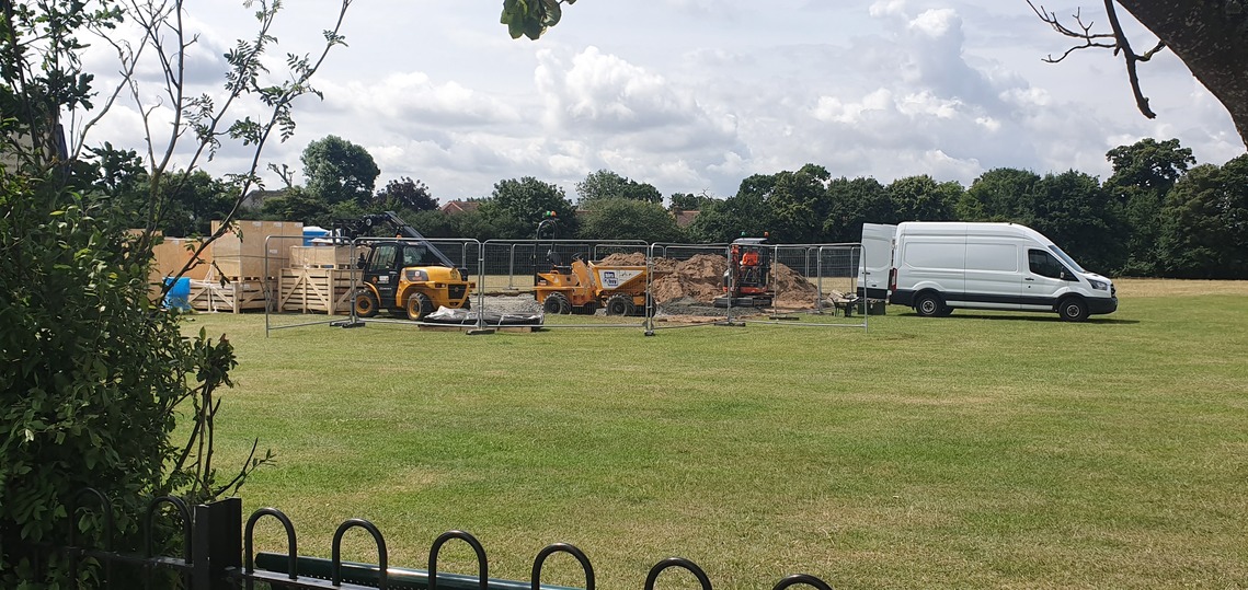 Outdoor gym construction works