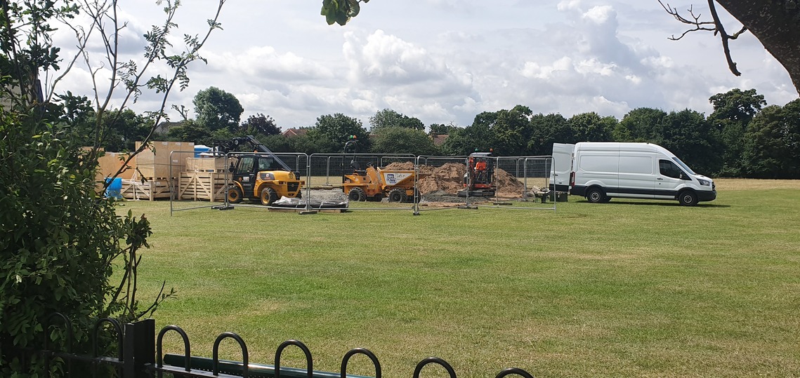 Outdoor gym construction works