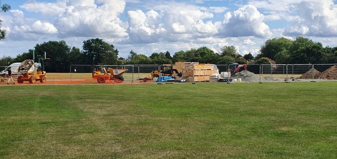 Outdoor gym construction works