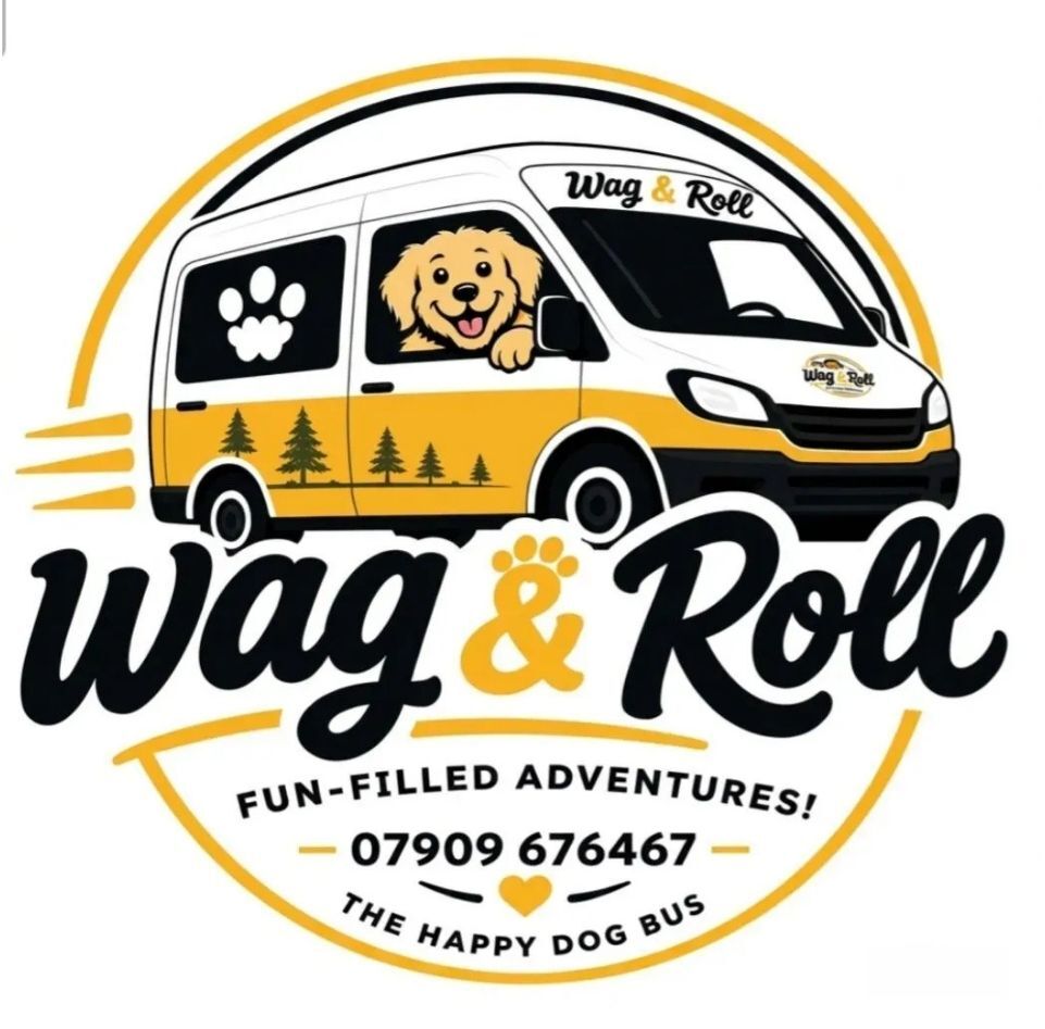 logo for business named Wag &amp; Roll